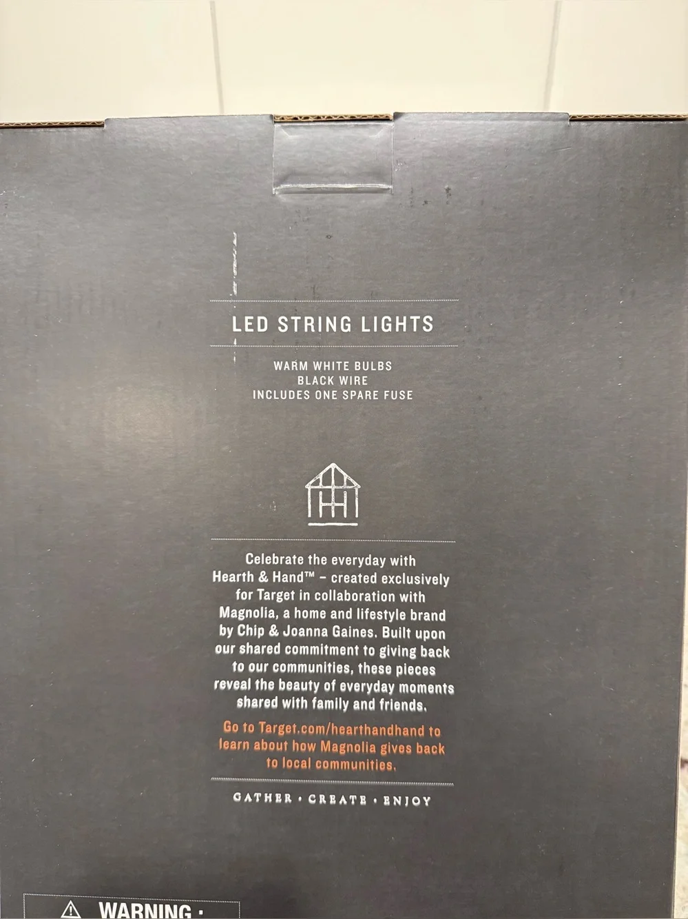 Hearth & Hand 10 ct. Indoor/Outdoors LED String Lights with Metal Shades NIB